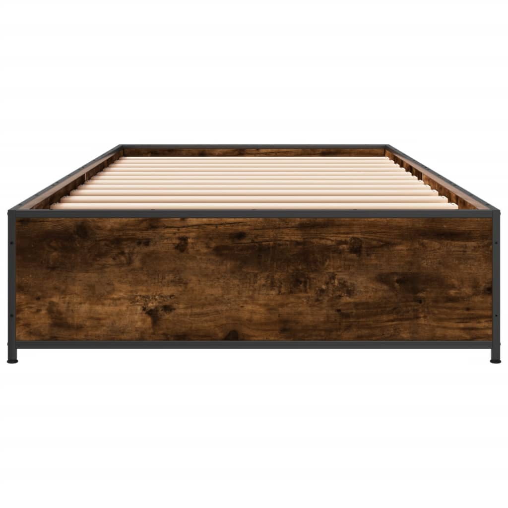vidaXL Rama łóżka, przydymiony dąb, 100x200cm, materiał drewnopochodny
