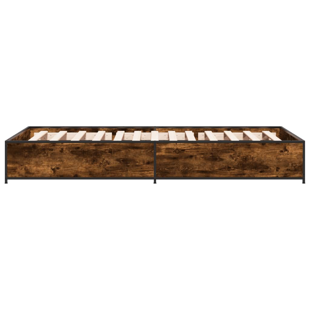vidaXL Rama łóżka, przydymiony dąb, 100x200cm, materiał drewnopochodny