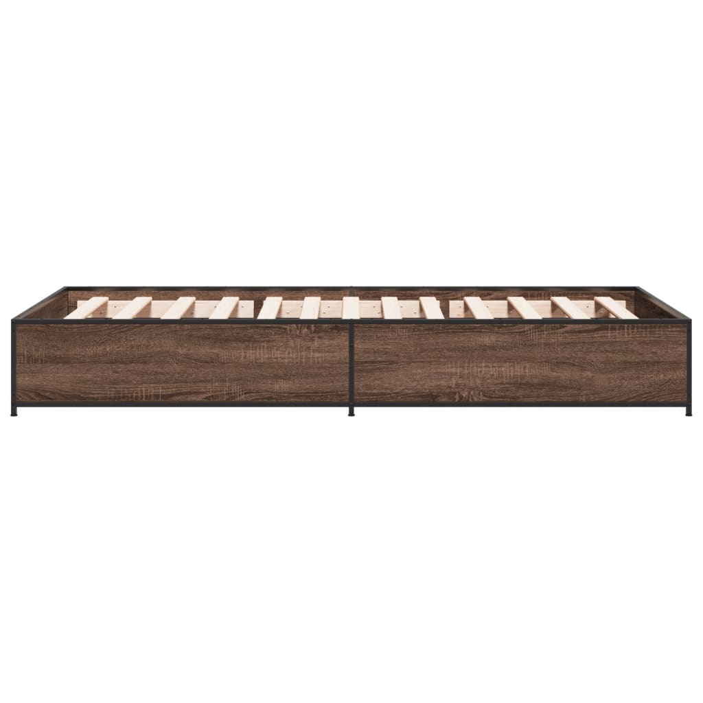 vidaXL Rama łóżka, brązowy dąb, 100x200 cm, materiał drewnopochodny