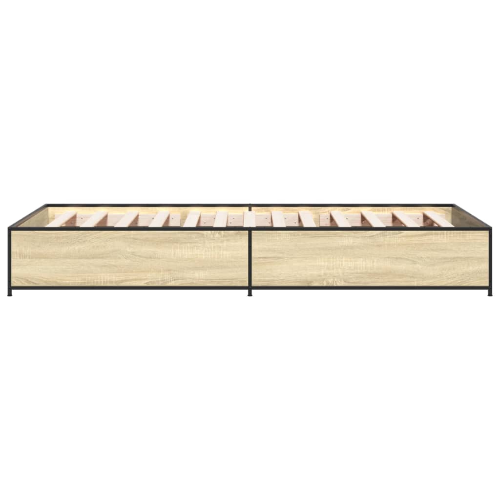 vidaXL Rama łóżka, dąb sonoma, 75x190 cm, materiał drewnopochodny