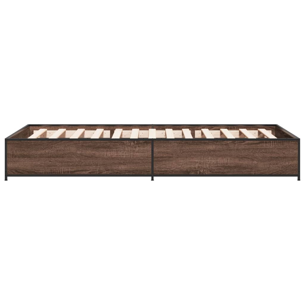 vidaXL Rama łóżka, brązowy dąb, 75x190 cm, materiał drewnopochodny