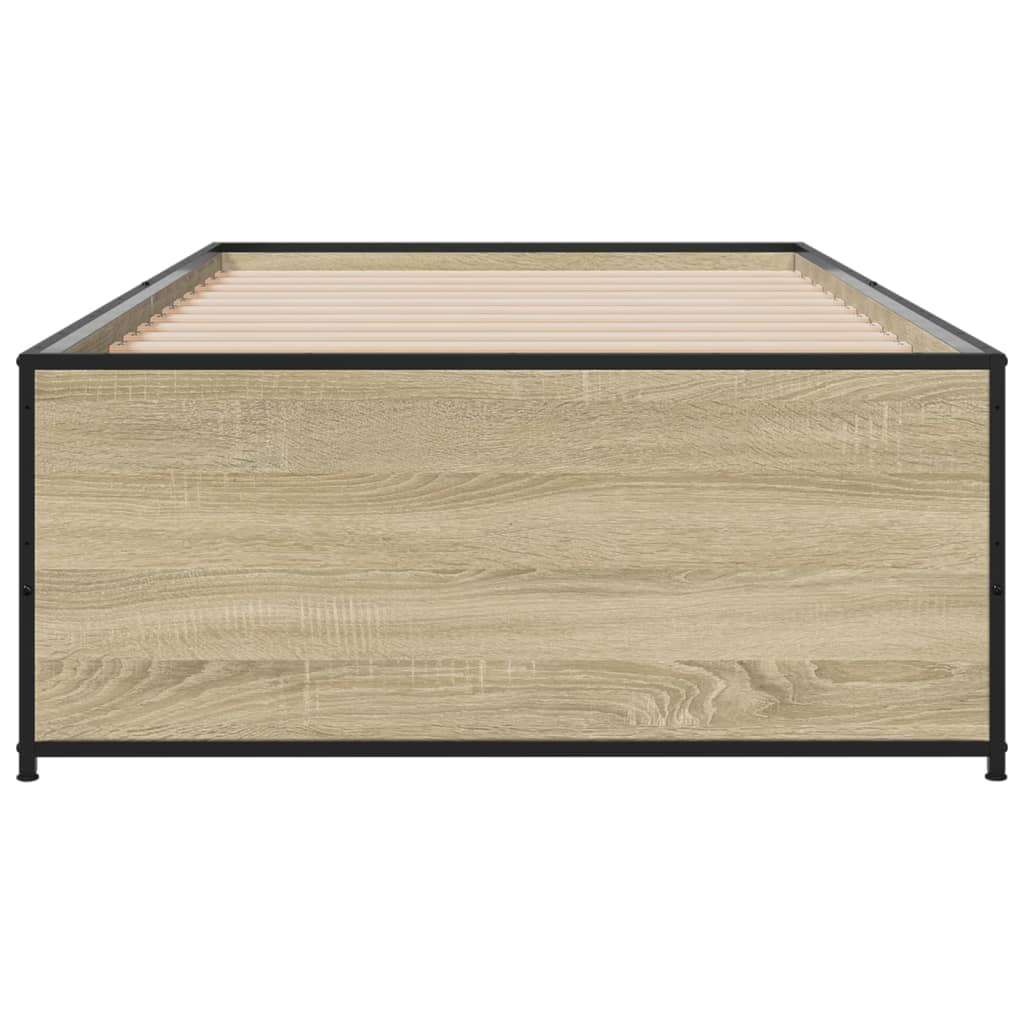 vidaXL Rama łóżka, dąb sonoma, 75x190 cm, materiał drewnopochodny