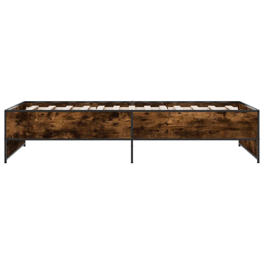 vidaXL Rama łóżka, przydymiony dąb, 75x190 cm, materiał drewnopochodny