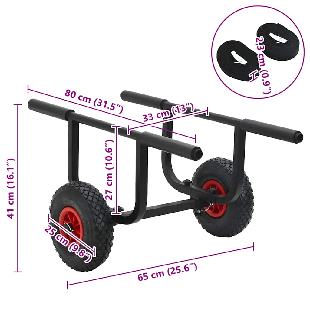 vidaXL Wózek do transportu kajaka, 90 kg, aluminiowy
