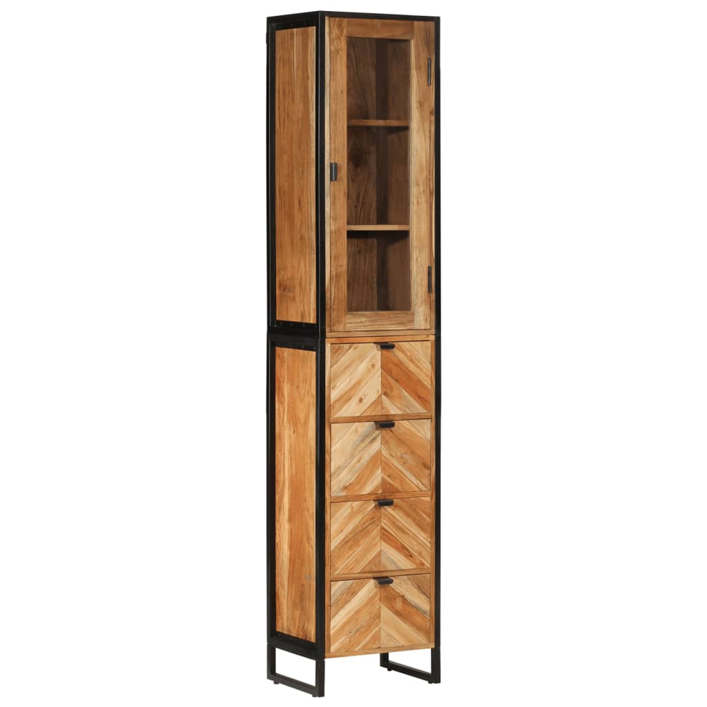 vidaXL Szafka łazienkowa, 40x27x190 cm, żelazo i lite drewno akacjowe