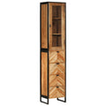 vidaXL Szafka łazienkowa, 40x27x190 cm, żelazo i lite drewno akacjowe