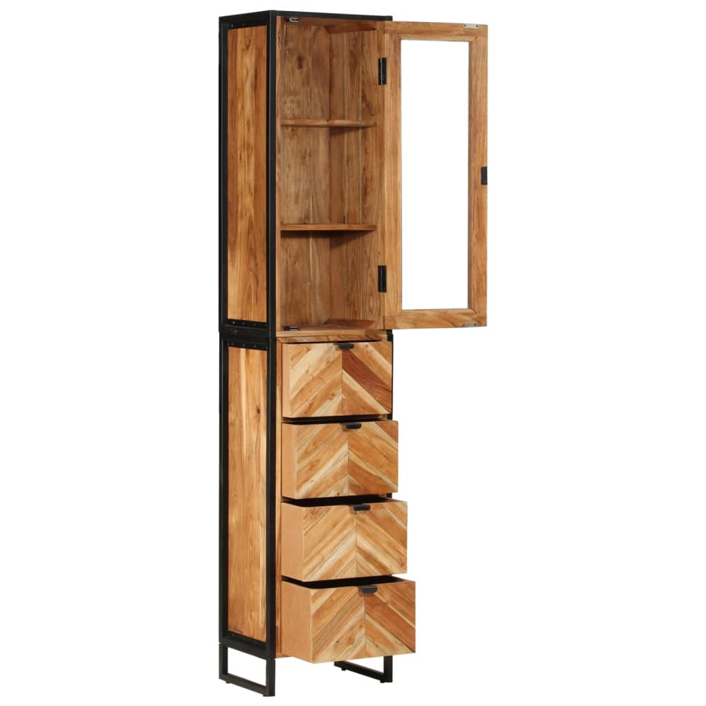 vidaXL Szafka łazienkowa, 40x27x190 cm, żelazo i lite drewno akacjowe