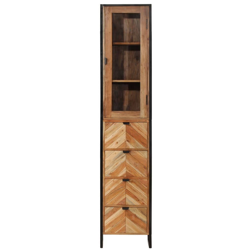vidaXL Szafka łazienkowa, 40x27x190 cm, żelazo i lite drewno akacjowe
