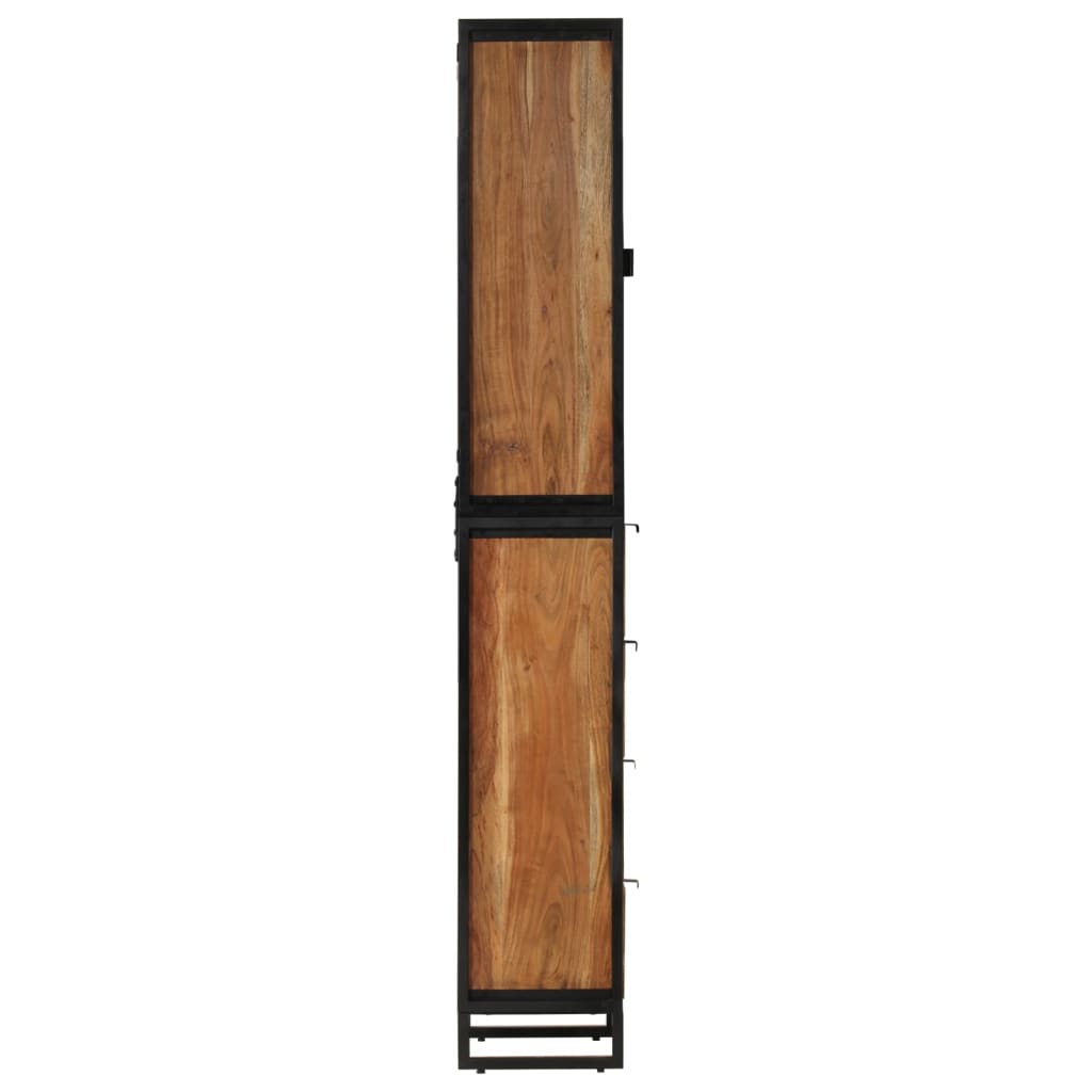 vidaXL Szafka łazienkowa, 40x27x190 cm, żelazo i lite drewno akacjowe