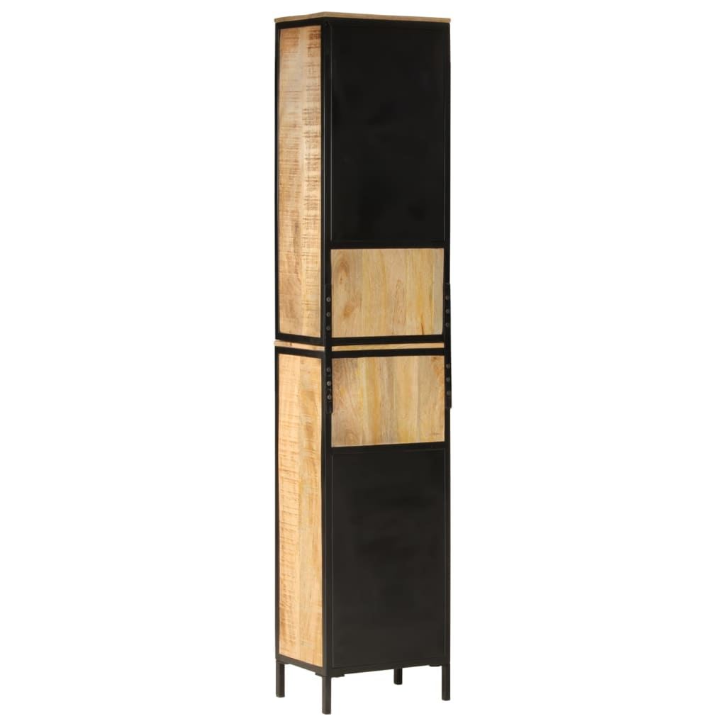 vidaXL Szafka łazienkowa, 40x27x180 cm, żelazo i lite drewno mango