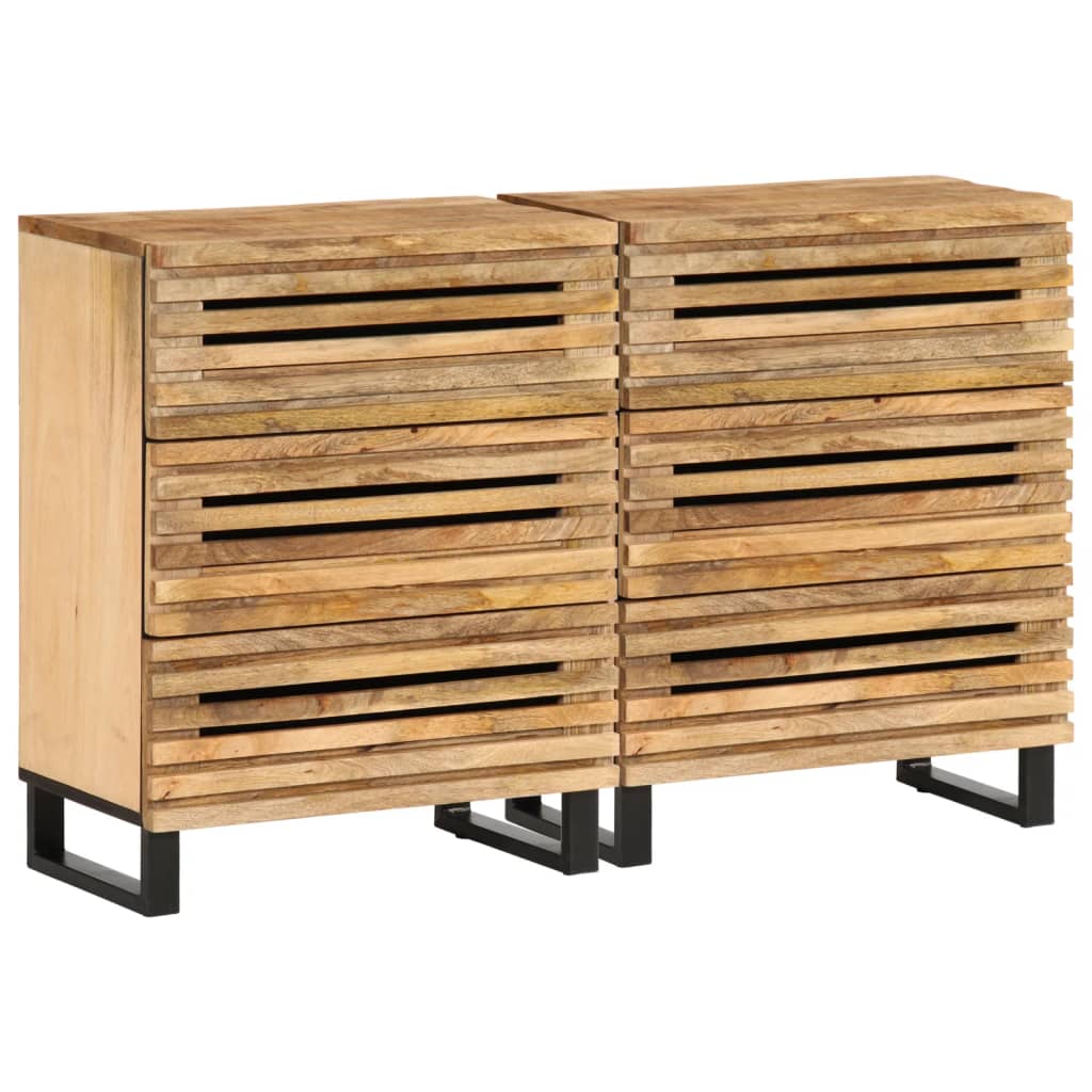 vidaXL Szafki, 2 szt., 60x34x75 cm, surowe drewno mango