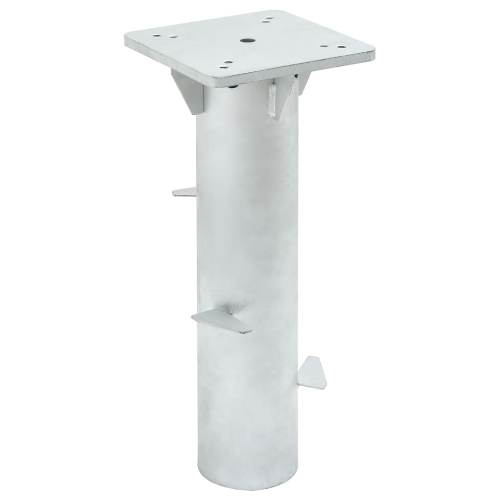 vidaXL Podstawa pod parasol, in-ground, srebrna, 16x16x39,5 cm, stal