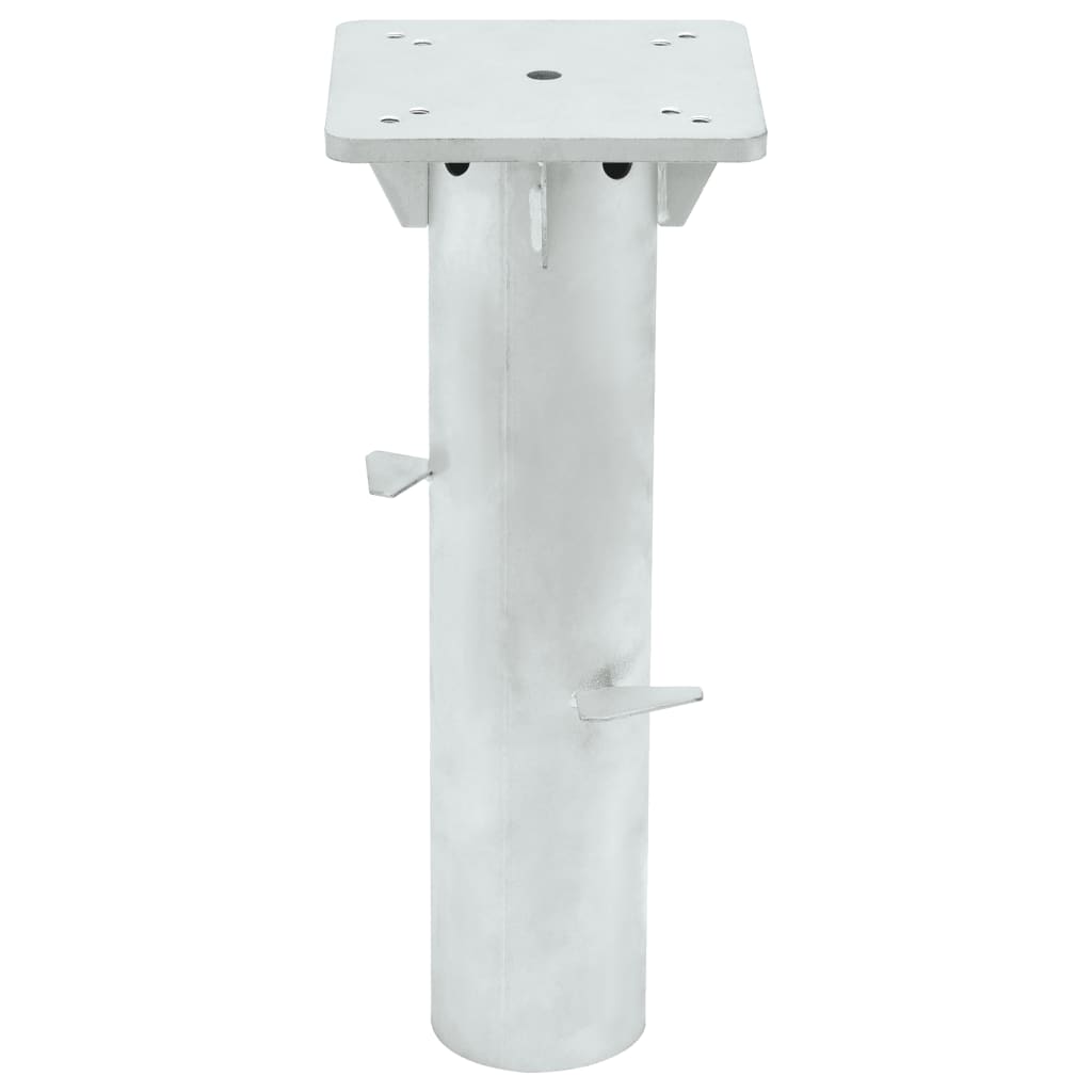 vidaXL Podstawa pod parasol, in-ground, srebrna, 16x16x39,5 cm, stal