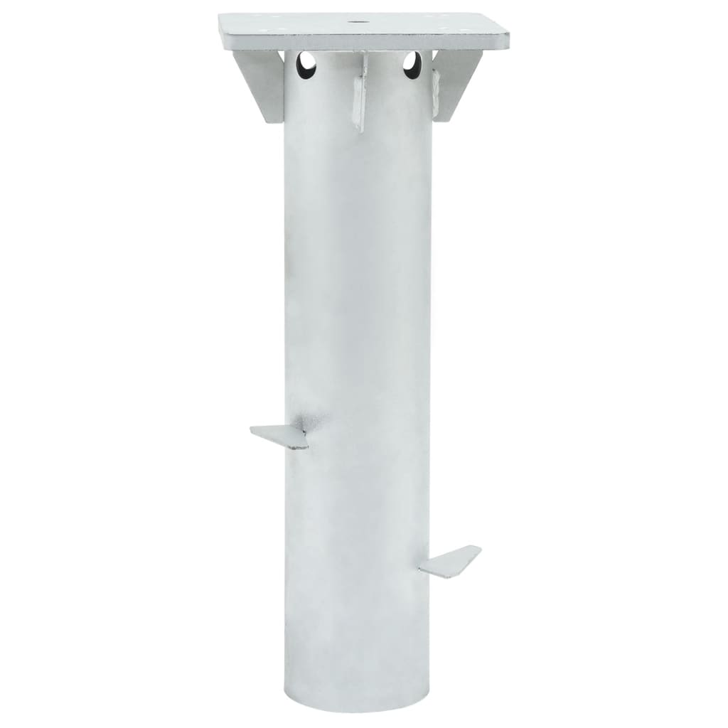 vidaXL Podstawa pod parasol, in-ground, srebrna, 16x16x39,5 cm, stal
