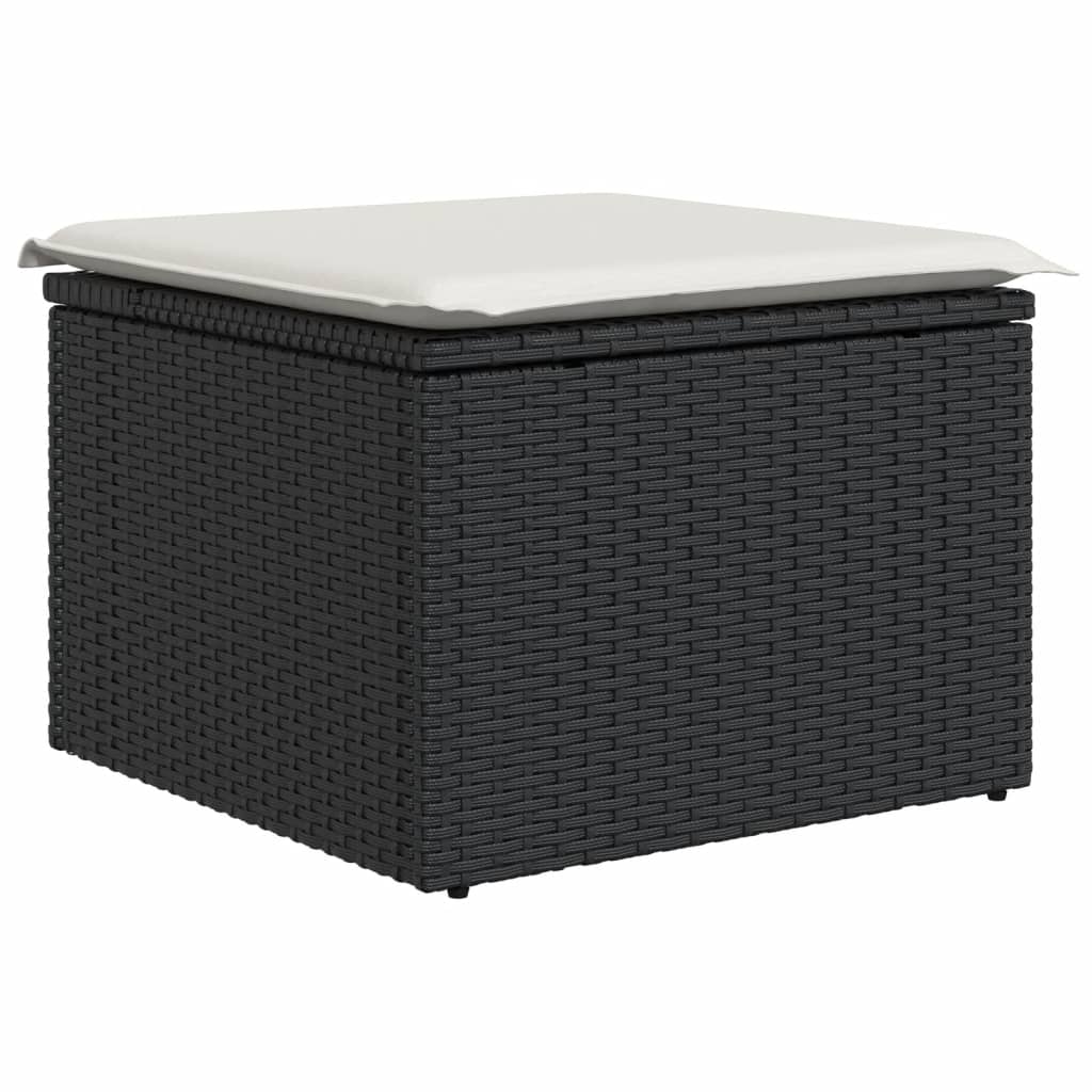vidaXL 11-cz. zestaw wypoczynkowy do ogrodu, poduszki czarny rattan PE