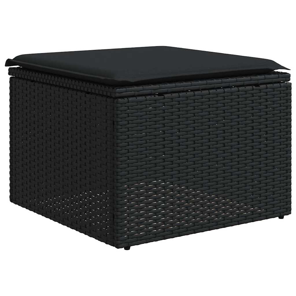 vidaXL 4-cz. zestaw wypoczynkowy do ogrodu, poduszki, czarny rattan PE