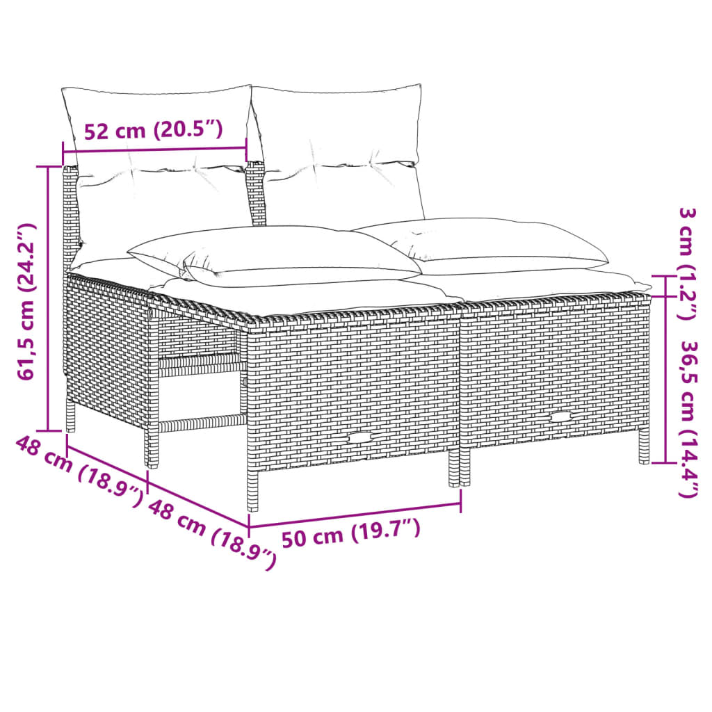 vidaXL 5-cz. zestaw mebli ogrodowych z poduszkami, brązowy, polirattan