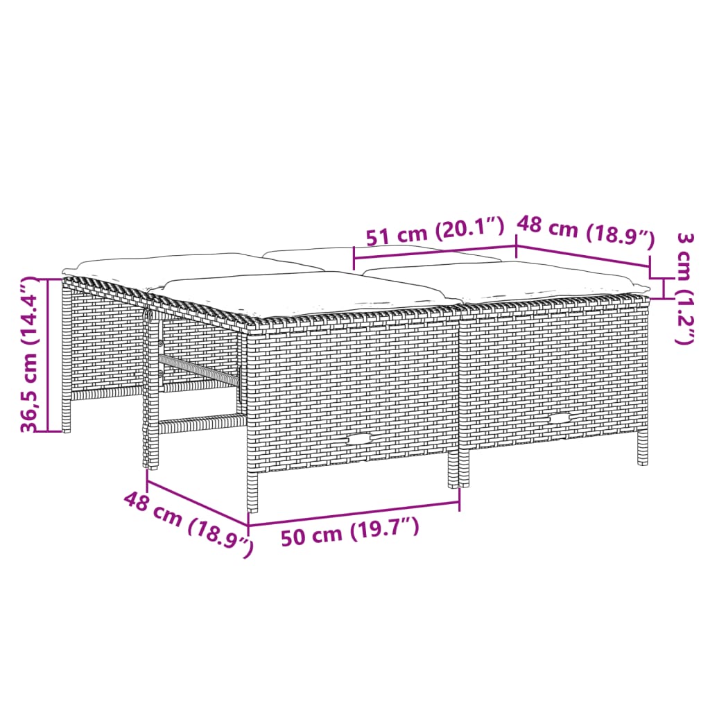 vidaXL 5-cz. zestaw wypoczynkowy do ogrodu, poduszki, czarny rattan PE