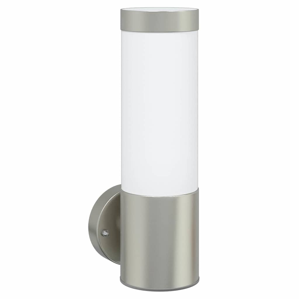 vidaXL Zewnętrzna lampa ścienna Srebrny 12 x 8,5 x 27 cm