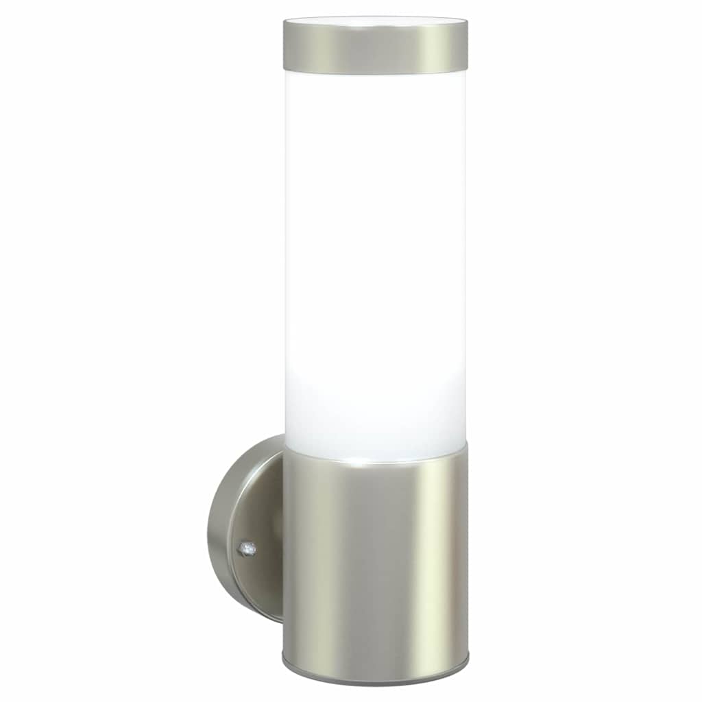 vidaXL Zewnętrzna lampa ścienna Srebrny 12 x 8,5 x 27 cm