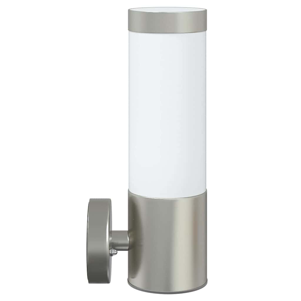 vidaXL Zewnętrzna lampa ścienna 2 pcs Srebrny 12 x 8,5 x 27 cm