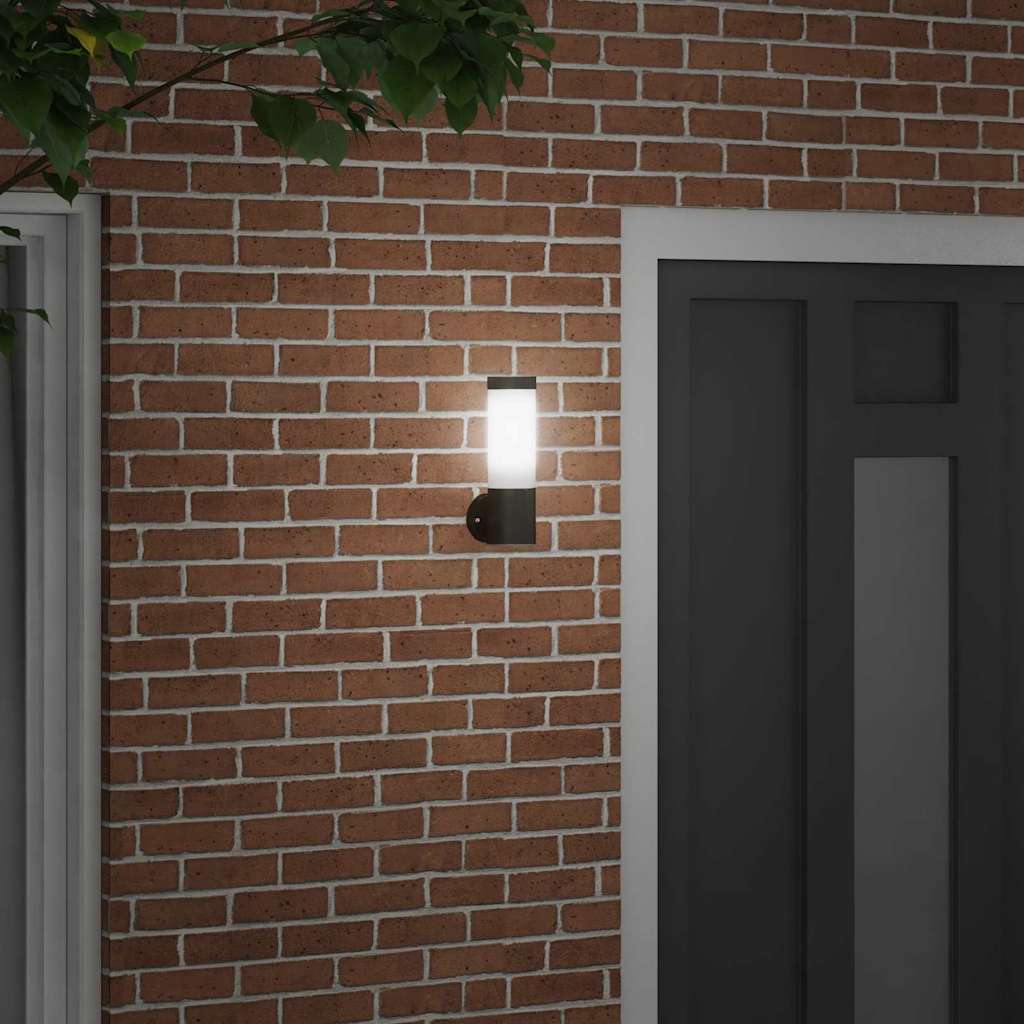 vidaXL Zewnętrzna lampa ścienna Czarny 12 x 8,5 x 27 cm
