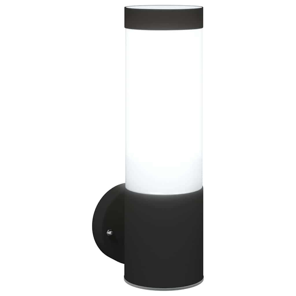 vidaXL Zewnętrzna lampa ścienna 2 pcs Czarny 12 x 8,5 x 27 cm