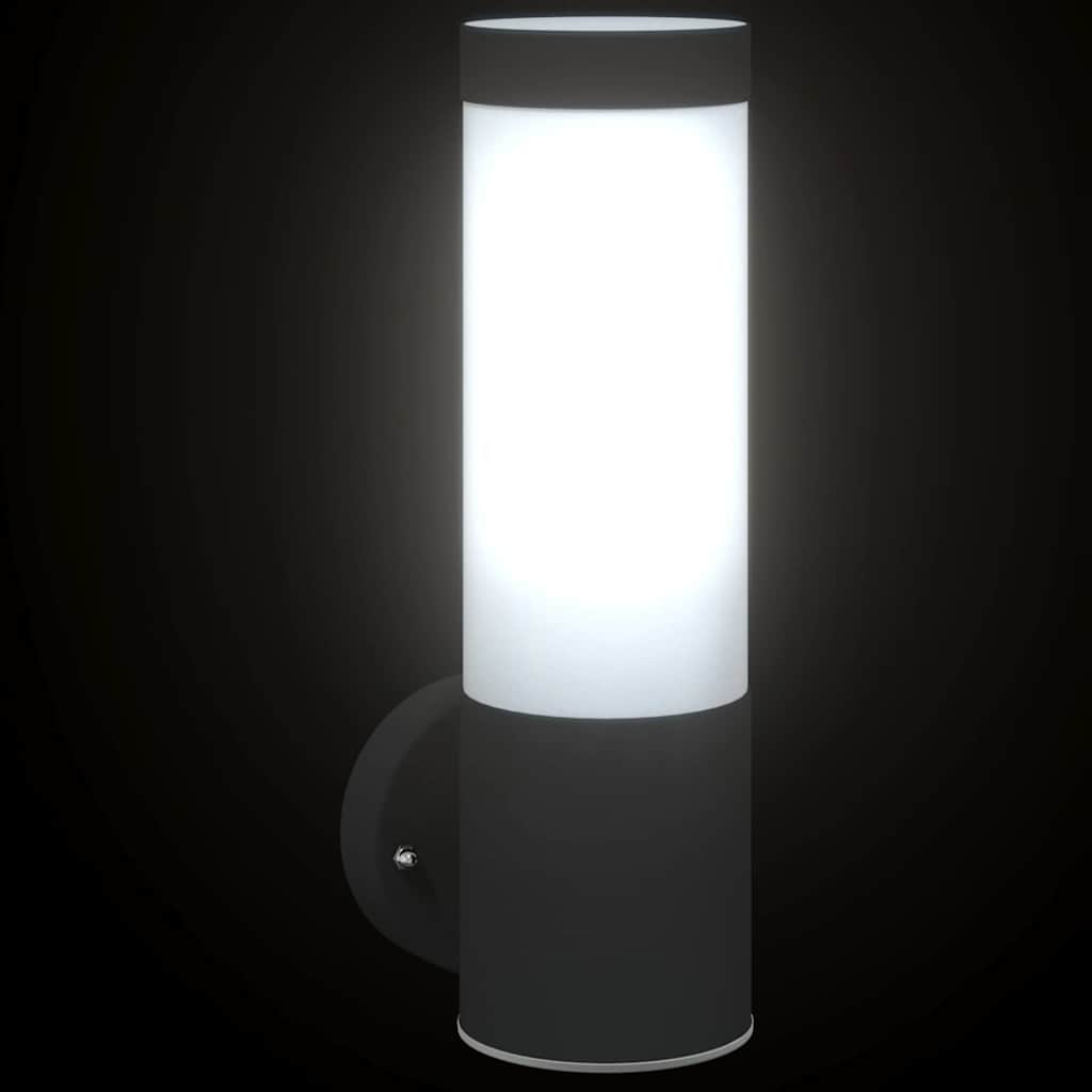 vidaXL Zewnętrzna lampa ścienna 2 pcs Czarny 12 x 8,5 x 27 cm