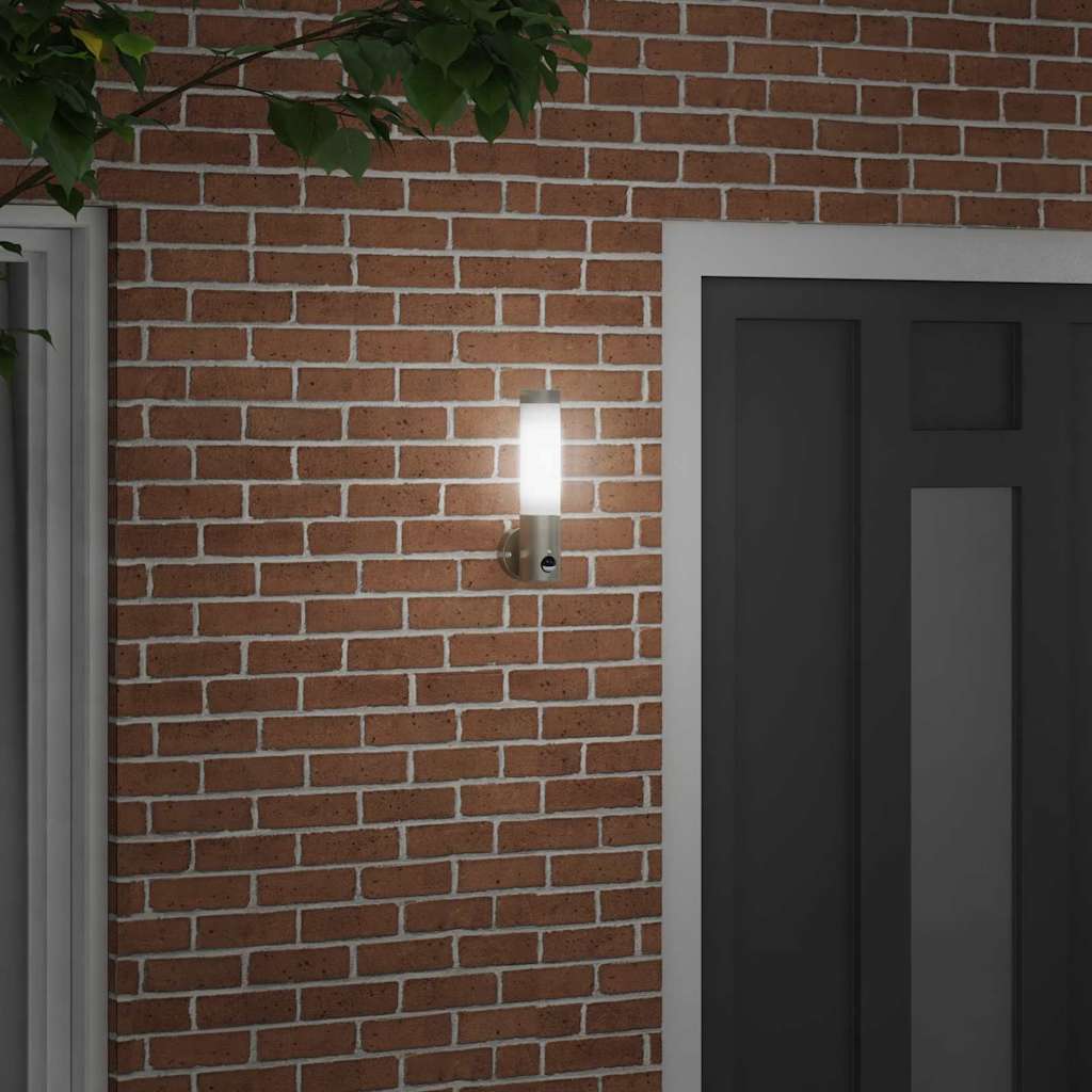 vidaXL Zewnętrzna lampa ścienna Srebrny 12 x 8,5 x 29 cm