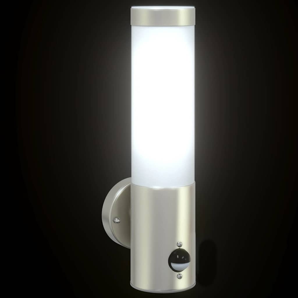 vidaXL Zewnętrzna lampa ścienna Srebrny 12 x 8,5 x 29 cm