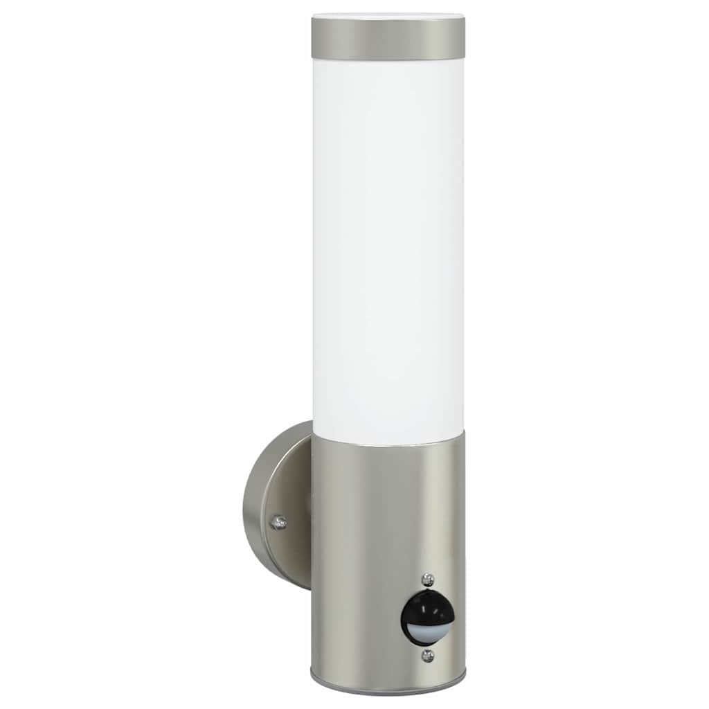 vidaXL Zewnętrzna lampa ścienna 2 pcs Srebrny 12 x 8,5 x 29 cm