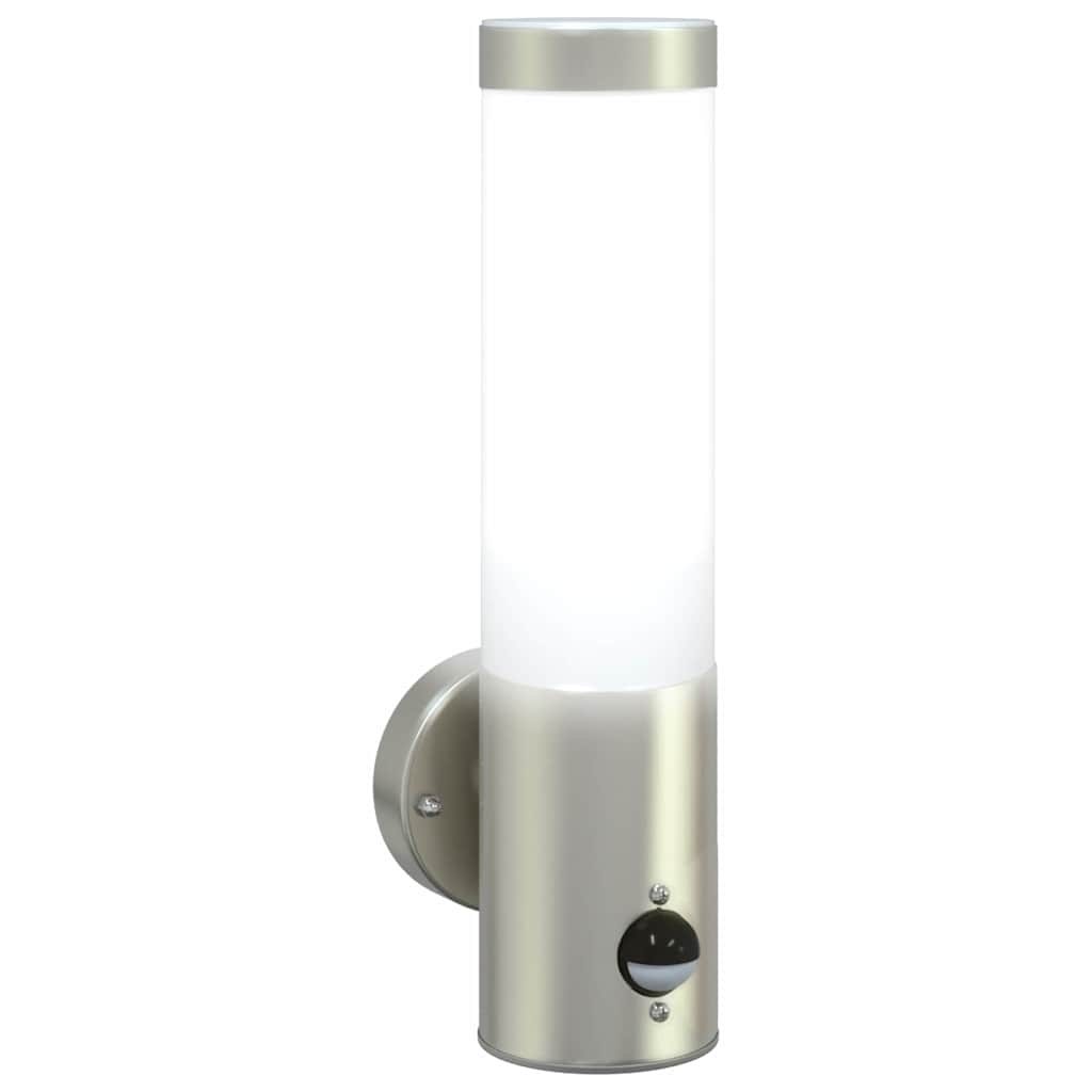 vidaXL Zewnętrzna lampa ścienna 2 pcs Srebrny 12 x 8,5 x 29 cm