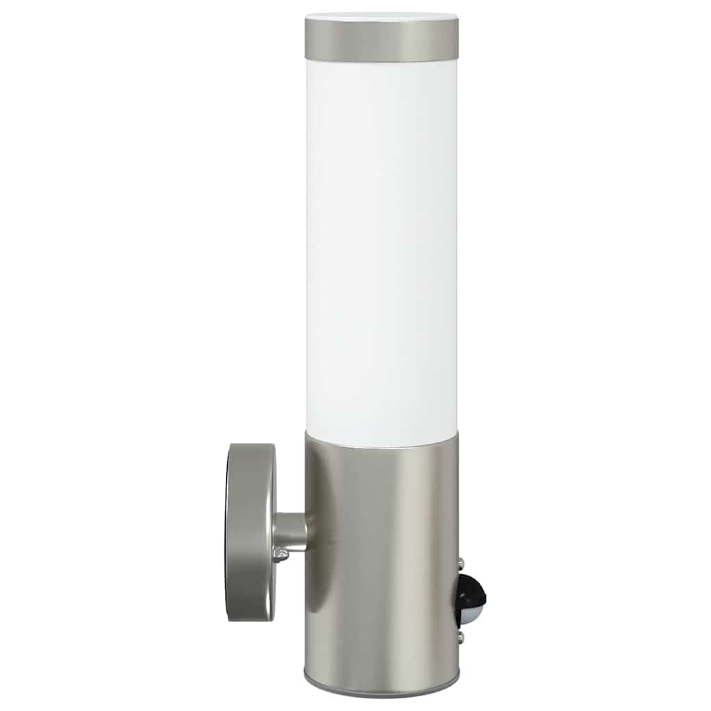 vidaXL Zewnętrzna lampa ścienna 2 pcs Srebrny 12 x 8,5 x 29 cm