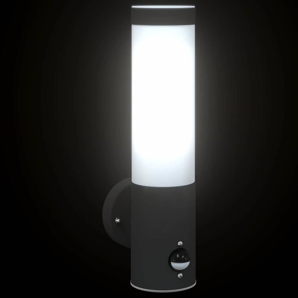 vidaXL Zewnętrzna lampa ścienna Czarny 12 x 8,5 x 29 cm