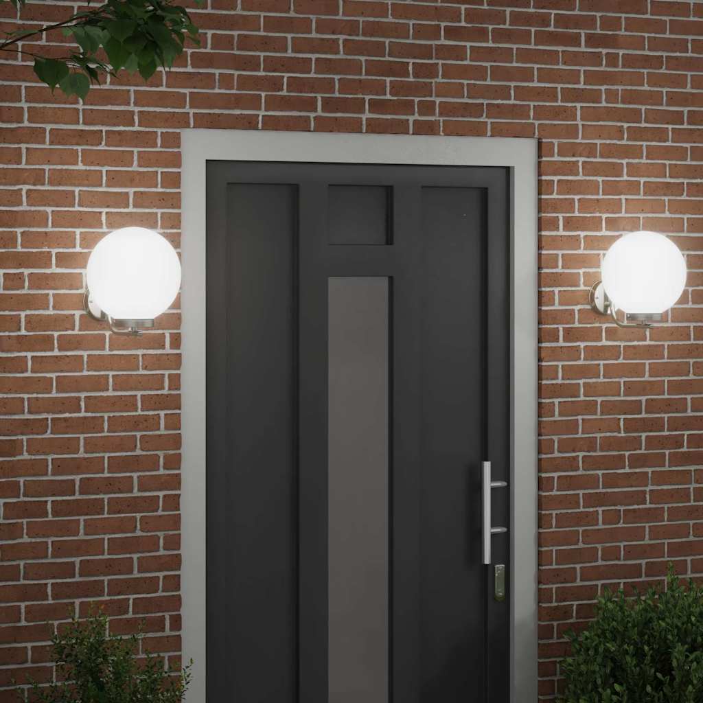 vidaXL Zewnętrzna lampa ścienna 2 pcs Srebrny 29 x 25 x 33 cm
