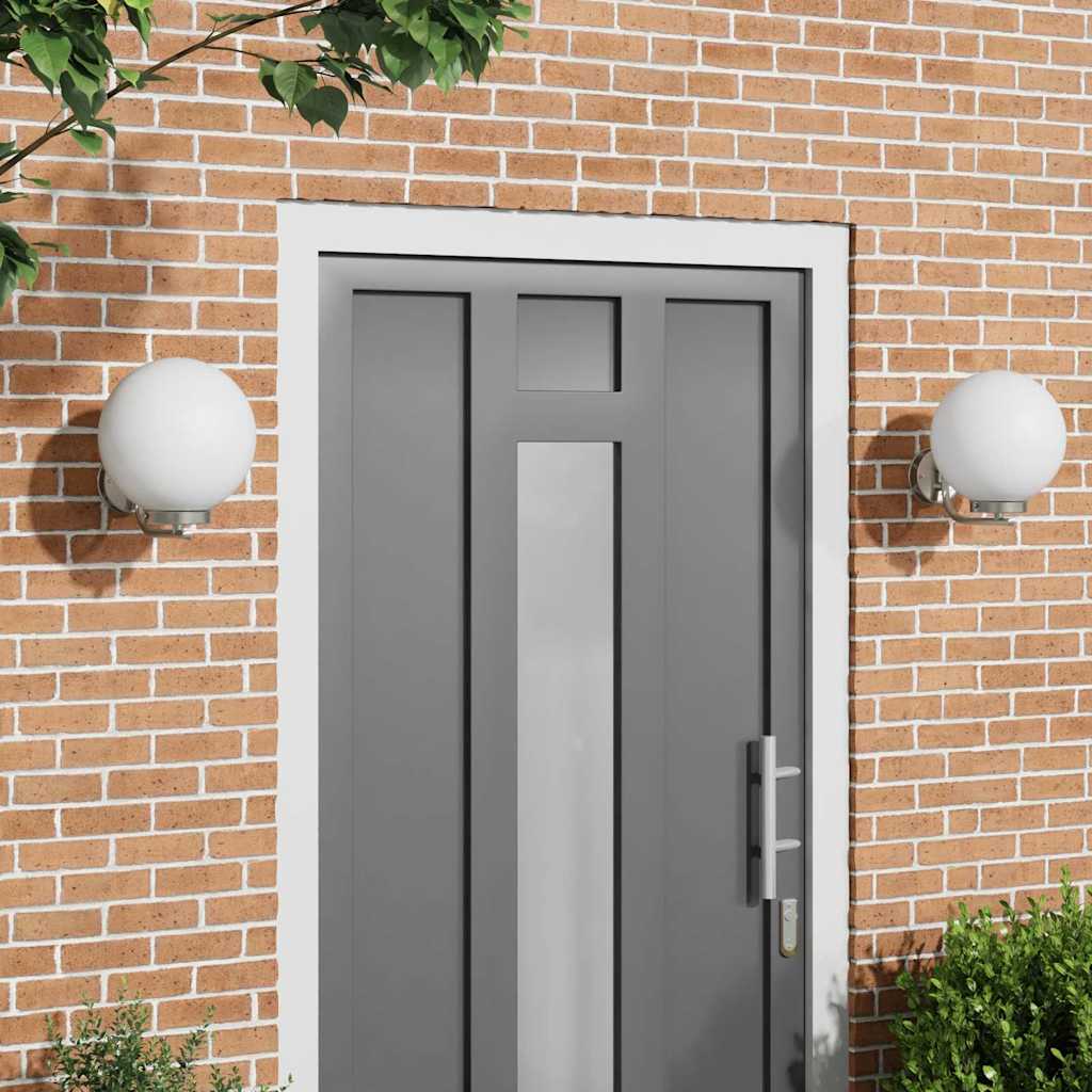 vidaXL Zewnętrzna lampa ścienna 2 pcs Srebrny 29 x 25 x 33 cm