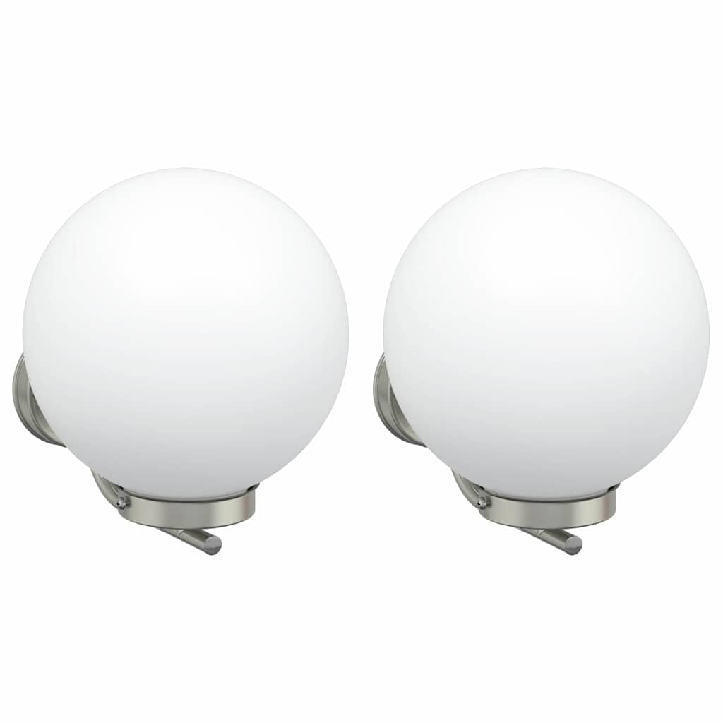vidaXL Zewnętrzna lampa ścienna 2 pcs Srebrny 29 x 25 x 33 cm