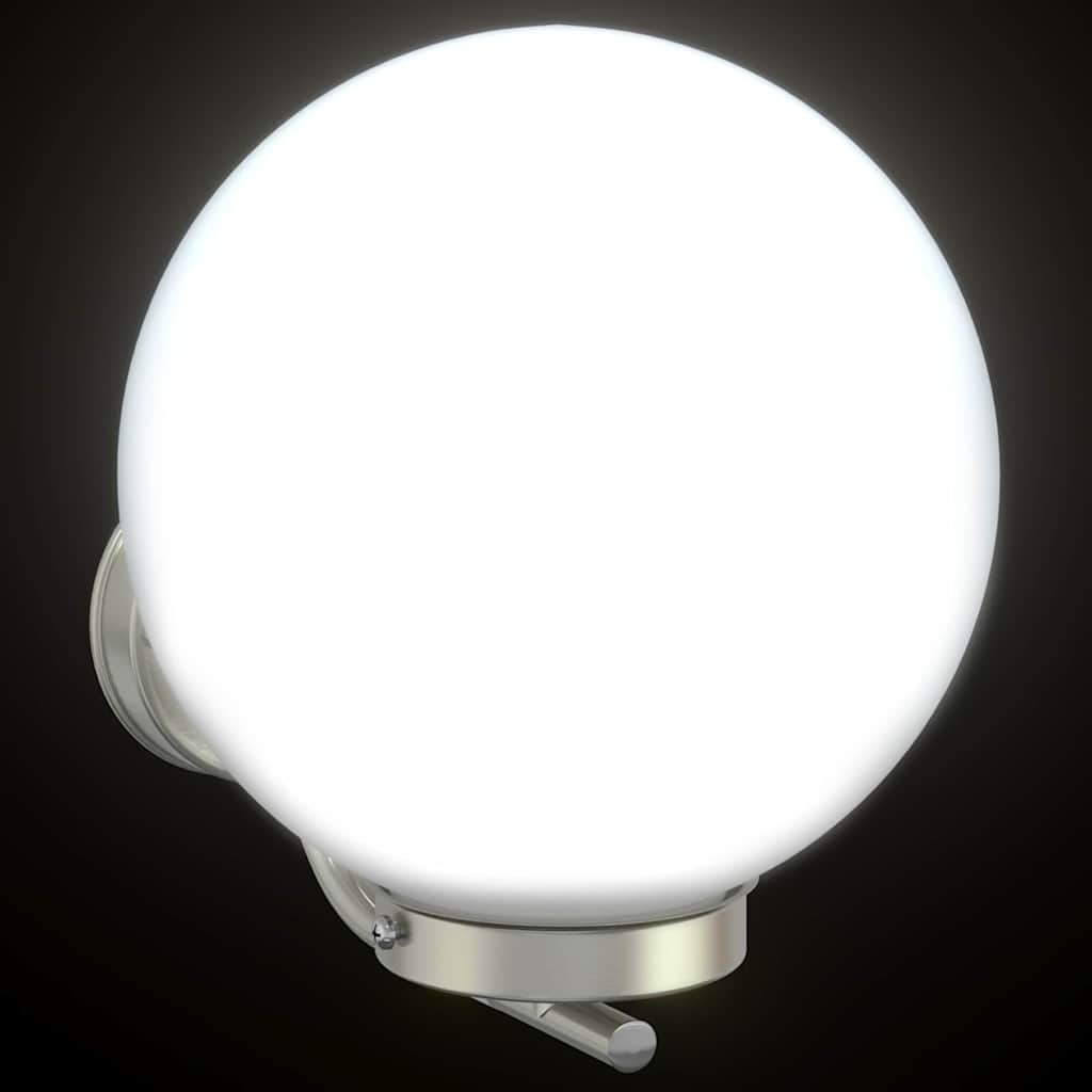 vidaXL Zewnętrzna lampa ścienna 2 pcs Srebrny 29 x 25 x 33 cm