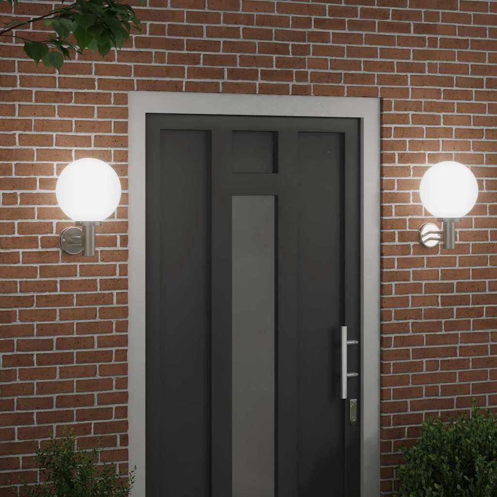 vidaXL Zewnętrzna lampa ścienna 2 pcs Srebrny 28 x 25 x 38 cm
