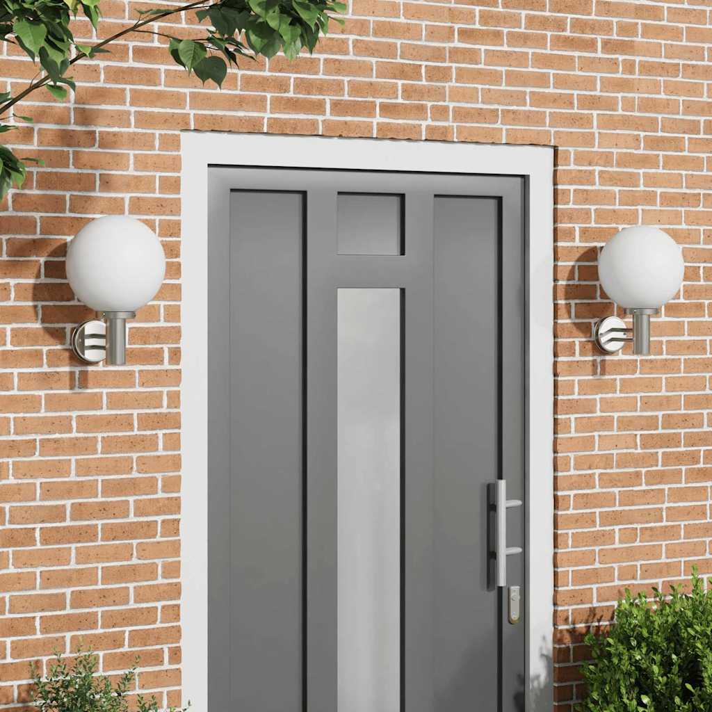 vidaXL Zewnętrzna lampa ścienna 2 pcs Srebrny 28 x 25 x 38 cm