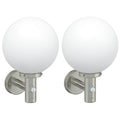 vidaXL Zewnętrzna lampa ścienna 2 pcs Srebrny 28 x 25 x 38 cm