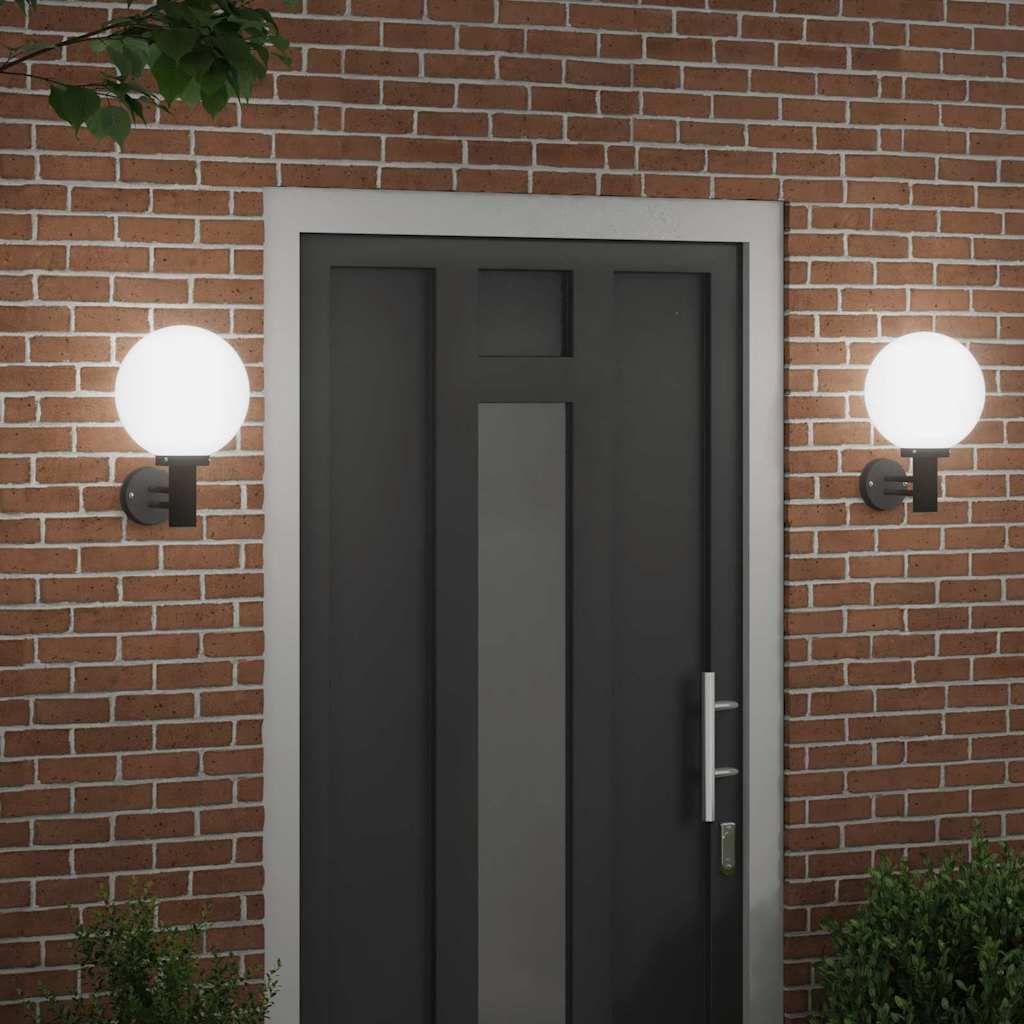 vidaXL Zewnętrzna lampa ścienna 2 pcs Czarny 28 x 25 x 38 cm