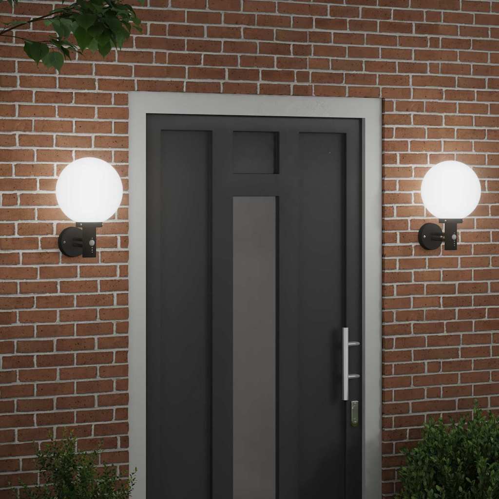 vidaXL Zewnętrzna lampa ścienna 2 pcs Czarny 28 x 25 x 38 cm