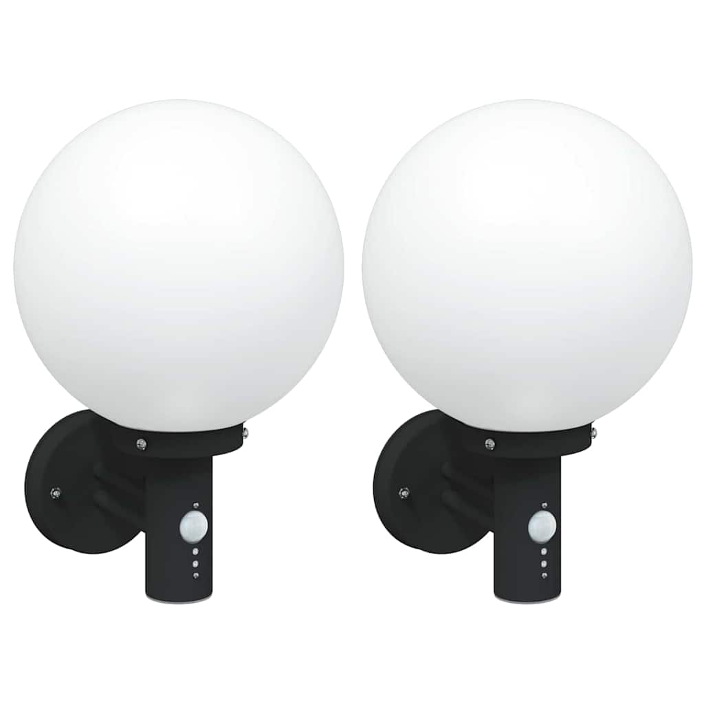 vidaXL Zewnętrzna lampa ścienna 2 pcs Czarny 28 x 25 x 38 cm
