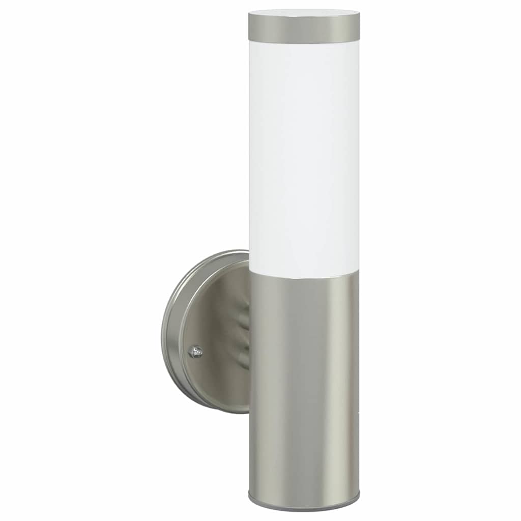 vidaXL Zewnętrzna lampa ścienna 2 pcs Srebrny 15 x 7,5 x 33 cm