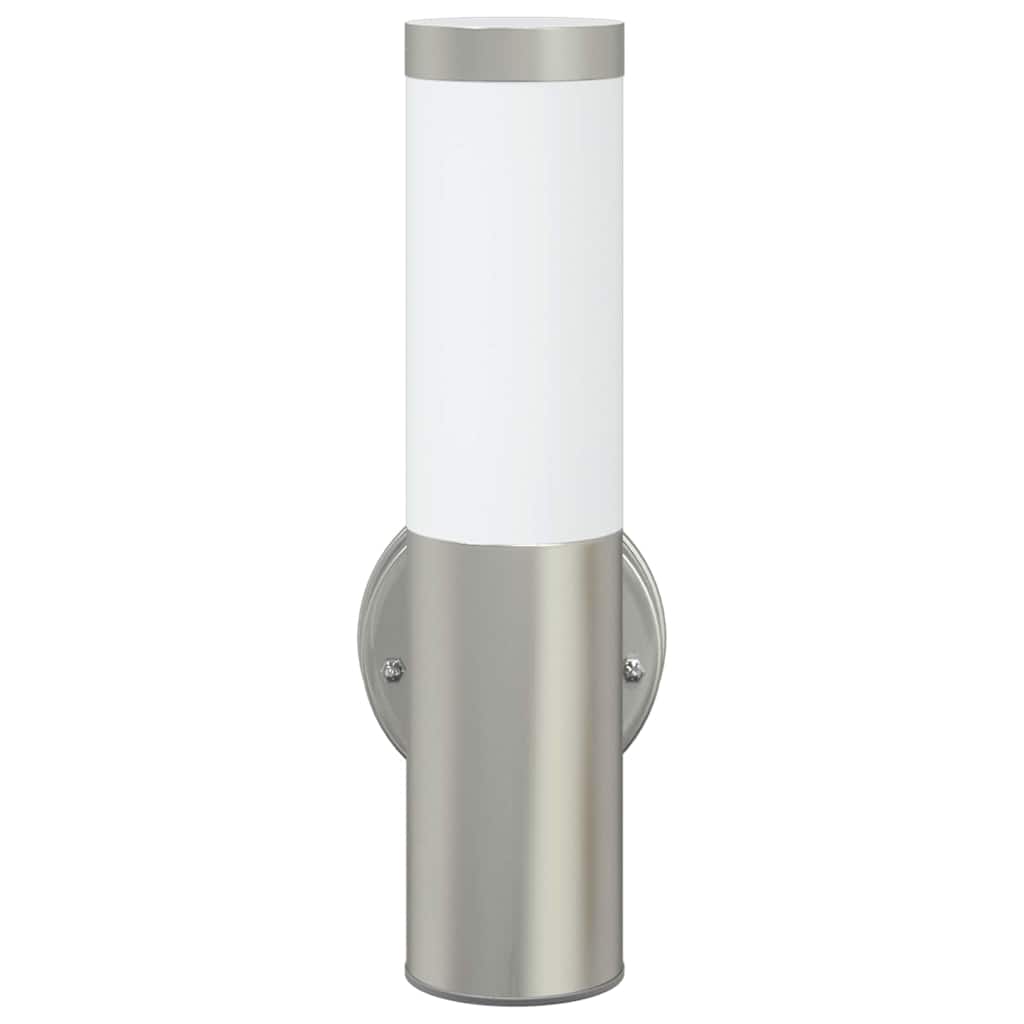 vidaXL Zewnętrzna lampa ścienna 2 pcs Srebrny 15 x 7,5 x 33 cm