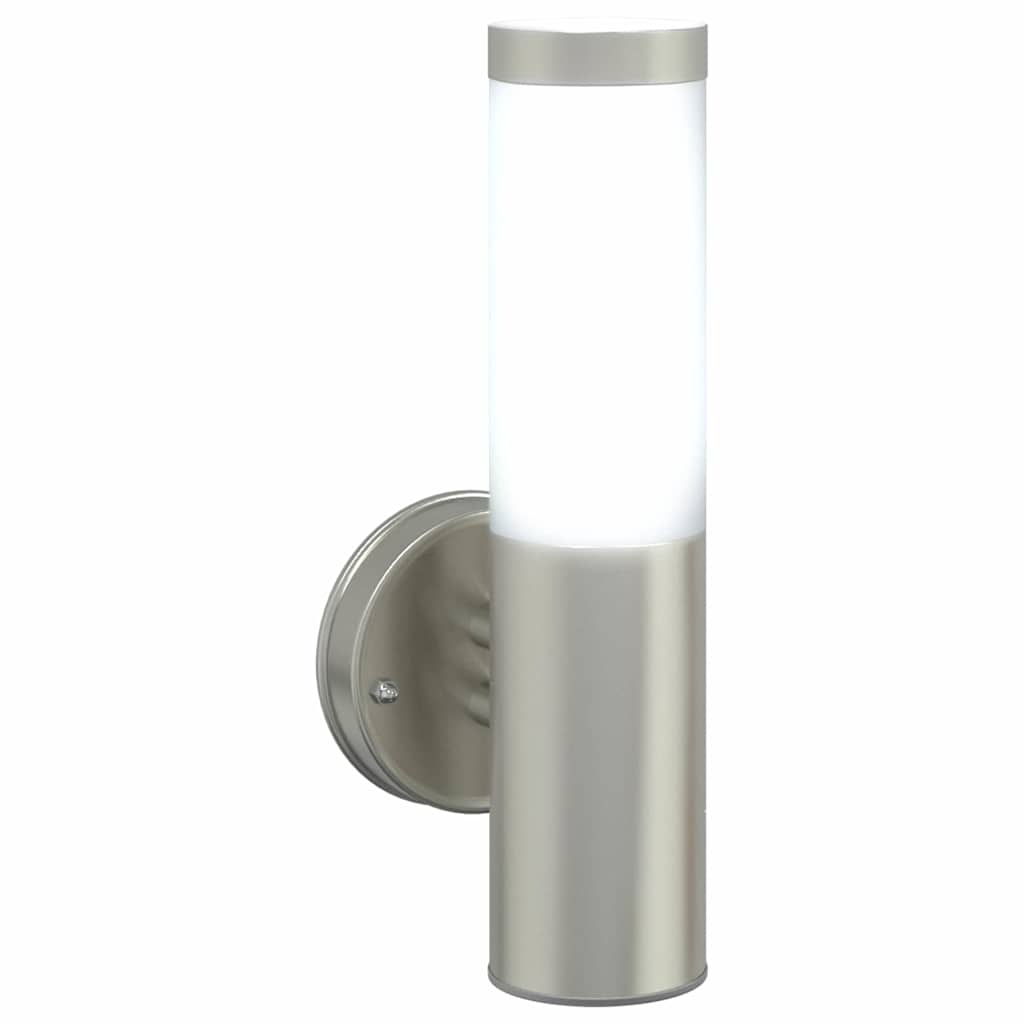 vidaXL Zewnętrzna lampa ścienna 2 pcs Srebrny 15 x 7,5 x 33 cm