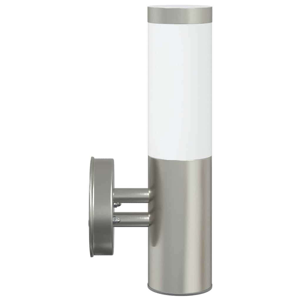 vidaXL Zewnętrzna lampa ścienna 2 pcs Srebrny 15 x 7,5 x 33 cm