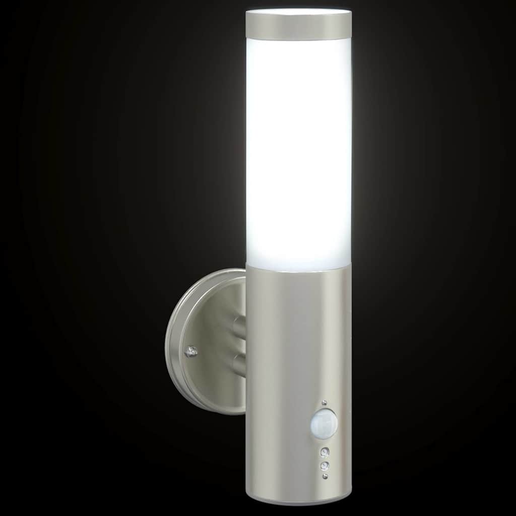 vidaXL Zewnętrzna lampa ścienna Srebrny 15 x 7,5 x 33 cm