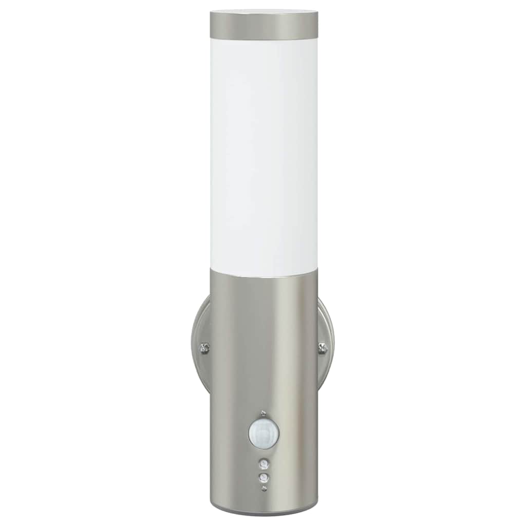 vidaXL Zewnętrzna lampa ścienna 2 pcs Srebrny 15 x 7,5 x 33 cm